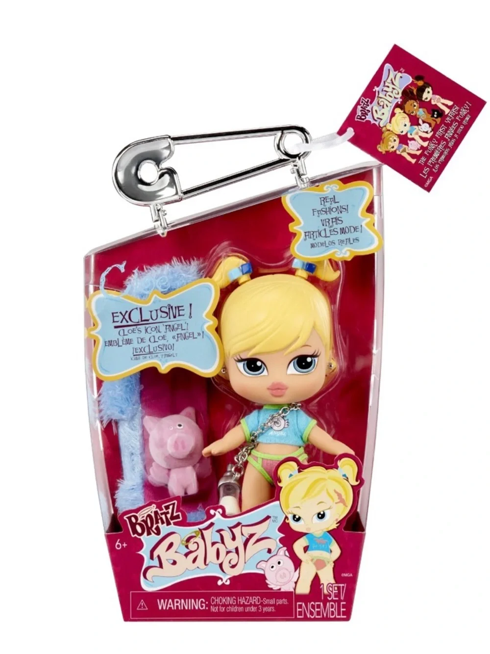 NEW Bratz Babyz Cloe with pet pig, bottle and blanket, collectible doll MGA